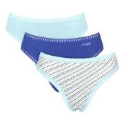 Sloggi 3P GO Crush High Leg Briefs Blau Muster Baumwolle Large Damen