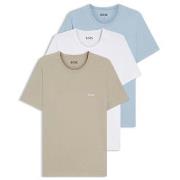 BOSS 3P Classic Crew Neck T Shirt Weiß/Hellblau Baumwolle Medium Herre...
