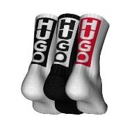 HUGO 3P Back Label Socks Rot/Schwarz Gr 39/42