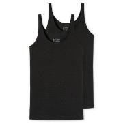 Schiesser 2P 95-5 Organic Cotton Top Schwarz Baumwolle 38 Damen