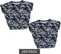 2er Sparpack Bench. Mädchen Baumwoll-Shirt Kurzarm-Shirt mit Blumen-Pr...