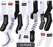 16 Paar BIKKEMBERGS Herren Baumwoll-Socken mit kleinem Markenschriftzu...