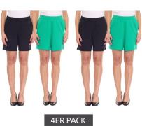 4er Pack AjC Damen Sommer-Shorts kurze Hose Mode-Bermuda 37358347 Grün...