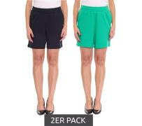 2er Pack AjC Damen Sommer-Shorts kurze Hose Mode-Bermuda 37358347 Grün...