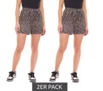 2er Sparpack Laura Scott Damen Jersey-Shorts in gemusterter Optik kurz...