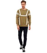 RUSTY NEAL Herren Sweater Rundhals-Pullover mit Kontraststreifen R-190...