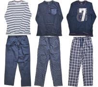 LIVERGY Herren Pyjama-Set 2-teilig Schlafanzug mit Blätter Allover-Pri...