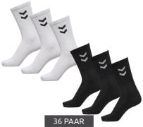 36 Paar hummel Basic Crew-Socken mit Kontrastwinkel Baumwoll-Strümpfe ...