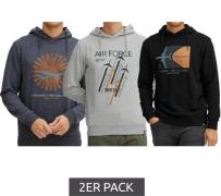 2er Sparpack INDICODE Forzo Herren Baumwoll-Hoodie nachhaltiger Kapuze...