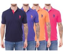 U.S. POLO ASSN. Herren Polo-Hemd mit "3" Patch auf Ärmel Baumwoll-Shir...