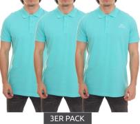 3er Sparpack Kappa Veeny Pique Poloshirt Herren Baumwoll-Shirt mit Log...