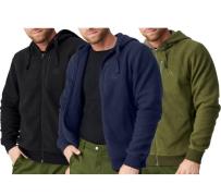 DANISH ENDURANCE nachhaltige Herren Fleece-Jacke mit Kapuze Oeko-Tex z...