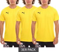 3er Pack Puma TeamGOAL 23 Casual Herren Baumwoll-Shirt mit Logo-Sticke...