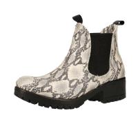 LAZAMANI Damen Stiefelette mit Blockabsatz Echtleder-Boots mit Allover...