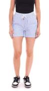 DELMAO Damen Shorts im Streifen-Look kurze Hose mit seitlichen Eingrif...