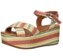 SHABBIES Amsterdam Damen Sandalette Plateau-Sandale mit Echtleder 1540...