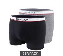 2er Pack REPLAY Herren Retro Boxershorts Baumwoll-Unterwäsche I101114 ...