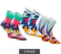 3 Paar TASTIQ Baumwoll-Socken mit Donut-Print lange Strümpfe in stylis...