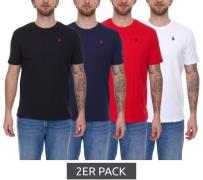 2er Pack U.S. POLO ASSN. Herren Basic T-Shirt mit Marken-Stickerei Bau...