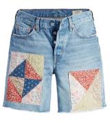 LEVI´S 501 90s Patchwork Damen Jeans-Shorts mit großen Patches Denim k...