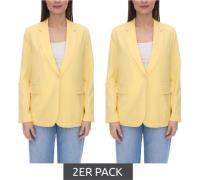 2er Sparpack AjC Damen Blazer hüftlanger Boyfriend-Blazer mit Innenfut...