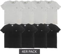 4er Pack MAUI SPORTS Herren Rundhals-Shirt aus Baumwolle mit Logo-Druc...