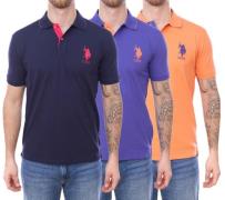 U.S. POLO ASSN. Herren Polo-Hemd mit "3" Patch auf Ärmel Baumwoll-Shir...