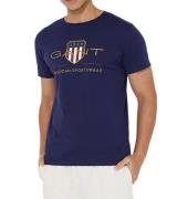 GANT Herren T-Shirt mit großem Marken-Print und Schriftzug Baumwoll-Sh...