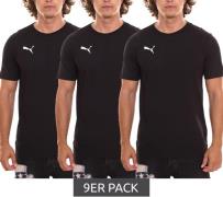 9er Pack Puma TeamGOAL 23 Casual Herren Baumwoll-Shirt mit Logo-Sticke...