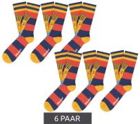 6 Paar Moustard Baumwoll-Socken mit Abbildung des Pharaos Tutanchamun ...