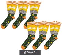 6 Paar Moustard Barcelona Herren Baumwoll-Socken mit Skyline von Barce...