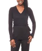 Laura Scott warmer Damen Feinstrick-Pullover mit Schal Schwarz