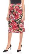 Aniston Rock knielanger Damen Jerseyrock mit Blumenmuster Pink