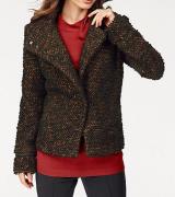 Laura Scott Bouclé-Blazer schicke Damen Kurz-Jacke Große Größen Braun/...