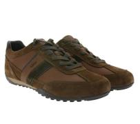 GEOX U Wells C Echtleder Halb-Schuhe herbstliche Herren Sneaker Braun