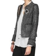 bruno banani Bouclé-Jacke coole Damen Tweed-Jacke mit gefransten Nähte...