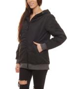 KangaROOS Herbst-Jacke wattierte Damen Übergangs-Jacke mit Kapuze Schw...