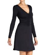 GUESS Stretch-Kleid kurzes Damen Volant-Kleid mit V-Neck Schwarz