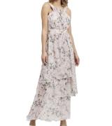 VILA MAXI LAYER florales Damen Sommerkleid Chiffon Trägerkleid Rosa