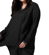 GUIDO MARIA KRETSCHMER Curvy Long-Bluse stylische Damen Bluse Schwarz