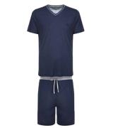 HOM Homewear 2-teiliges Nachtwäsche bequemes Herren Pyjama-Set Navy