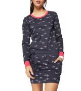 KangaROOS Mini-Kleid sportliches Damen Haus-Kleid mit Alloverprint Mar...