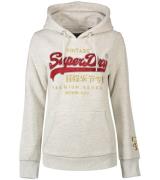 superdry Kapuzen-Hoodie weicher Damen Sweater mit coolem Print Beige