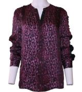 katestorm Party-Bluse stylische Damen Langarm-Bluse mit Animal-Print L...