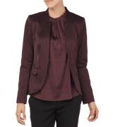 COMMA Blazer modische Damen Business-Jacke mit Allover-Muster Bordeaux