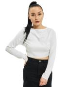 Missguided Crop-Longsleeve mit offenem Rücken in Weiß