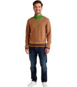 Wales Bonner Ochestre Herren Jacquard-Strickoberteil mit halbem Reißve...
