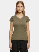 lässiges Build Your Brand Damen T-Shirt 140 g/m² mit Baumwolle Oliv-Gr...