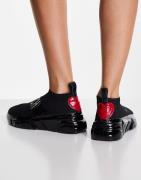 Love Moschino – Sock-Boot-Stiefel in Schwarz mit Logo